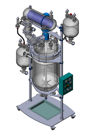 100L Advanced Glass Pilot Reactor Horizontal Condenser back