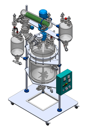 50L Advanced Glass Pilot Reactor Horizontal Condenser back