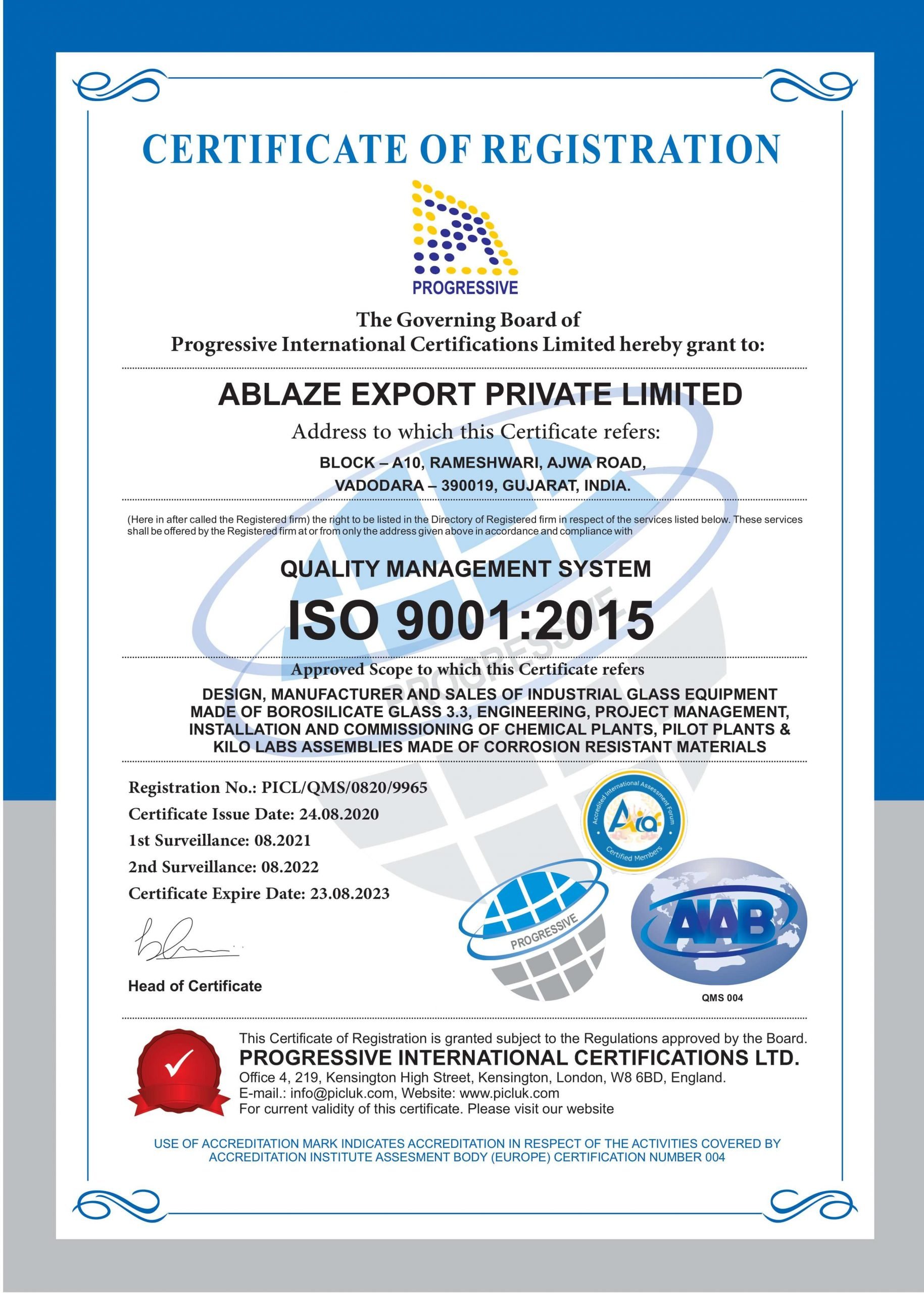 ISO Certificate Large